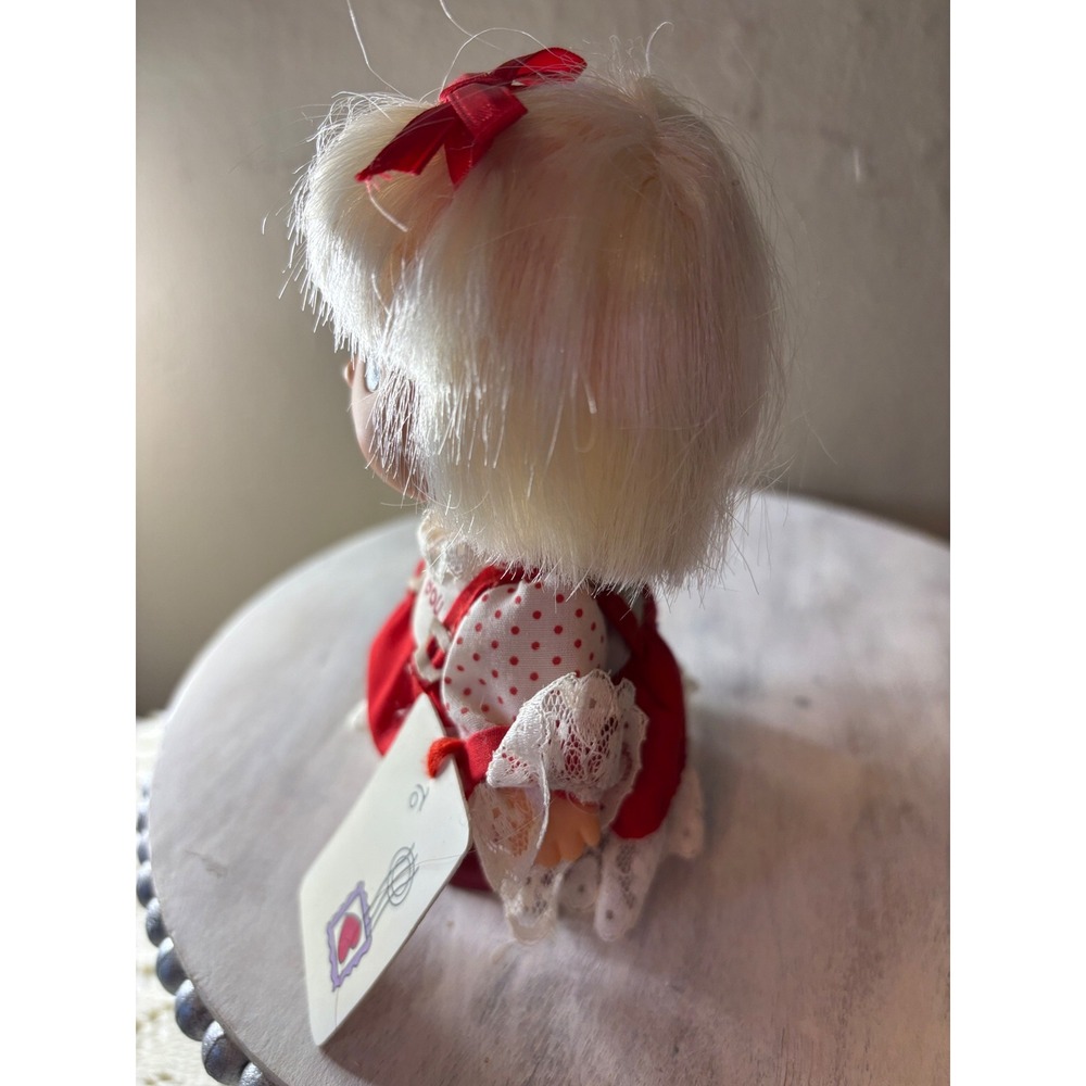 Vintage 1991 Precious Moments Hi Babies Doll I Heart You Red Dress 658898 Enesco - Picture 6 of 9